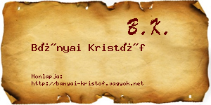 Bányai Kristóf névjegykártya